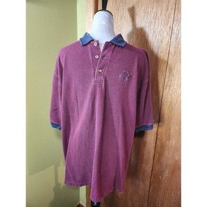 Vintage 2000 Walt Disney World Men's Polo Burgundy and Blue Size 2XL B#5